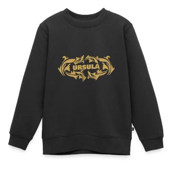 Golden Name au look vintage Ursula - Sweat Premium enfant bio - noir - Devant - AI Model Kid Female (0cm)