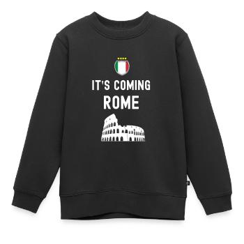 it es coming rome coloseum football Europe - Kinder Premium Organic Sweatshirt - Schwarz - Vorne - AI Model Kid Female (0cm)