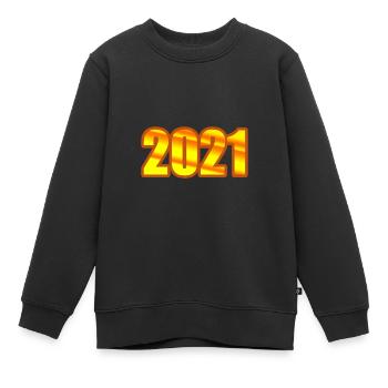 Année 2021 - Sweat Premium enfant bio - noir - Devant - AI Model Kid Female (0cm)
