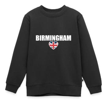 Birmingham Great Britain British Flag British - Kids Premium Organic Sweatshirt - black - Front - AI Model Kid Female (0cm)