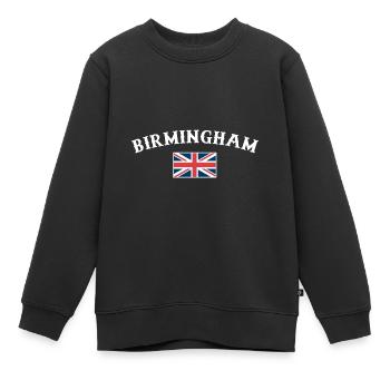Birmingham Great Britain British Flag British - Kids Premium Organic Sweatshirt - black - Front - AI Model Kid Female (0cm)