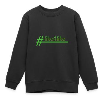 Hashtag élégant like4like - Sweat Premium enfant bio - noir - Devant - AI Model Kid Female (0cm)