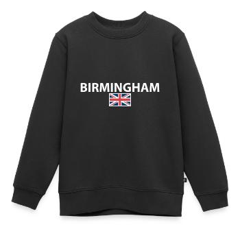 Birmingham Great Britain British Flag British - Kids Premium Organic Sweatshirt - black - Front - AI Model Kid Female (0cm)