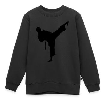 taekwondo_10 - Kinder Premium Organic Sweatshirt - Schwarz - Vorne - AI Model Kid Female (0cm)