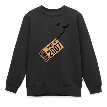 Anniversaire T-shirt 2007 - Sweat Premium enfant bio - noir - Devant - AI Model Kid Female (0cm)