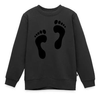 Fußabdrücke 2 - Kinder Premium Organic Sweatshirt - Schwarz - Vorne - AI Model Kid Female (0cm)