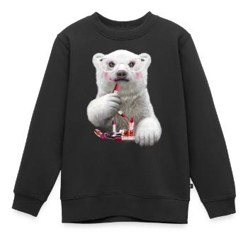 PAULA LIPPENSTIFT - Kinder Premium Organic Sweatshirt - Schwarz - Vorne - AI Model Kid Female (0cm)