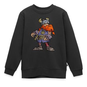 Wikinger Rollo - Kinder Premium Organic Sweatshirt - Schwarz - Vorne - AI Model Kid Female (0cm)