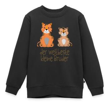 Tiger - der weltbeste kleine Bruder - Kinder Premium Organic Sweatshirt - Schwarz - Vorne - AI Model Kid Female (0cm)