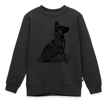 Schaeferhund Welpe - Kinder Premium Organic Sweatshirt - Schwarz - Vorne - AI Model Kid Female (0cm)