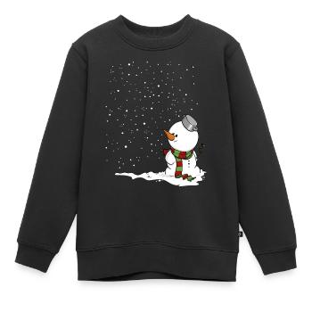 Schneemann im Schnee. - Kinder Premium Organic Sweatshirt - Schwarz - Vorne - AI Model Kid Female (0cm)