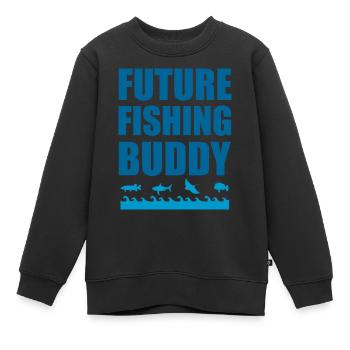future fishing buddy - Kids Premium Organic Sweatshirt - black - Front - AI Model Kid Female (0cm)