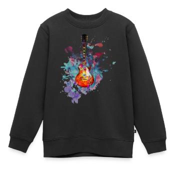 Guitare Ampli guitare électrique Les Paul Gift - Sweat Premium enfant bio - noir - Devant - AI Model Kid Female (0cm)