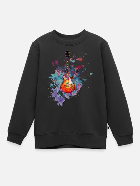 Gitarre E-Gitarre Verstärker Les Paul Geschenk - Kinder Premium Organic Sweatshirt - Schwarz