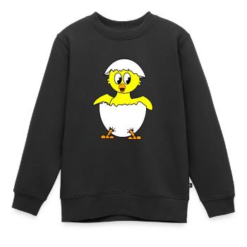 Ei - Kinder Premium Organic Sweatshirt - Schwarz - Vorne - AI Model Kid Female (0cm)