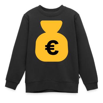 Geld Euro - Kinder Premium Organic Sweatshirt - Schwarz - Vorne - AI Model Kid Female (0cm)