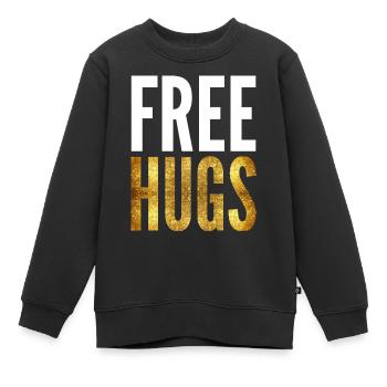 Câlins gratuits - Sweat Premium enfant bio - noir - Devant - AI Model Kid Female (0cm)