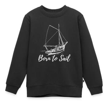 Voilier voilier - Sweat Premium enfant bio - noir - Devant - AI Model Kid Female (0cm)