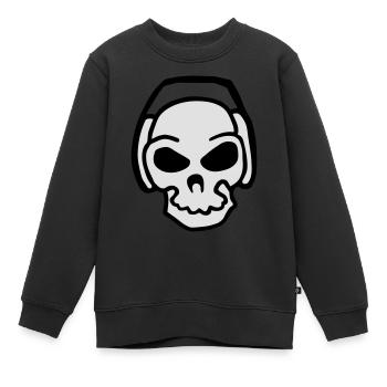 dj Schädel Kopfhörer Musik Elektro dj fun lustige - Kinder Premium Organic Sweatshirt - Schwarz - Vorne - AI Model Kid Female (0cm)