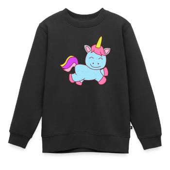 Einhorn Zeichnung - Kinder Premium Organic Sweatshirt - Schwarz - Vorne - AI Model Kid Female (0cm)