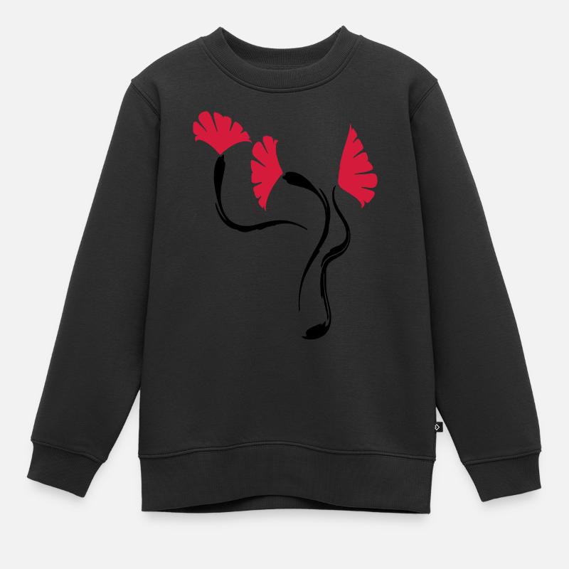 poppies_flowers - Kids Premium Organic Sweatshirt - black