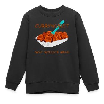speise currywurst spruch - Kinder Premium Organic Sweatshirt - Schwarz - Vorne - AI Model Kid Female (0cm)