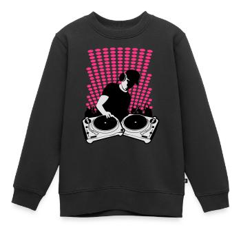 DJ mit Turntables - Kinder Premium Organic Sweatshirt - Schwarz - Vorne - AI Model Kid Female (0cm)