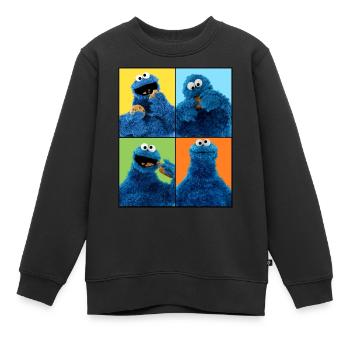 Sesamstraße Krümelmonster Posen - Kinder Premium Organic Sweatshirt - Schwarz - Vorne - AI Model Kid Female (0cm)