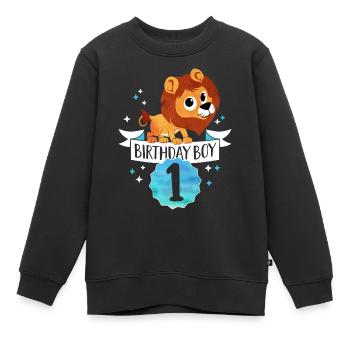 Anniversaire garçon - lion de cadeau anniversaire - Sweat Premium enfant bio - noir - Devant - AI Model Kid Female (0cm)