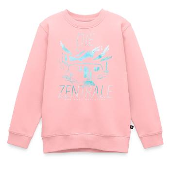 Les Trois ??? Le siège social - Sweat Premium enfant bio - rose - Devant - AI Model Kid Female (0cm)