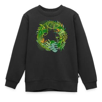 geheimnisvoller Dschungel mit vielen Pflanzenarten - Kinder Premium Organic Sweatshirt - Schwarz - Vorne - AI Model Kid Female (0cm)