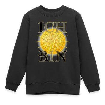 ICH BIN - Lebensblume - Meditation - Sonne - Kinder Premium Organic Sweatshirt - Schwarz - Vorne - AI Model Kid Female (0cm)