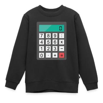 calculatrice - Sweat Premium enfant bio - noir - Devant - AI Model Kid Female (0cm)