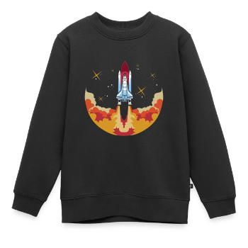 Astronaute de lancement de la navette spatiale - Sweat Premium enfant bio - noir - Devant - AI Model Kid Female (0cm)