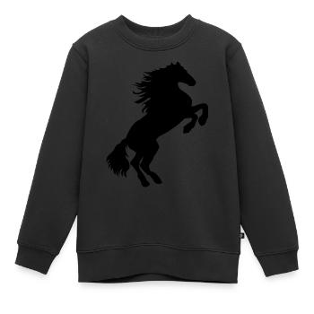 étalon noir - chemise de cheval noir &sweat à capuche - Sweat Premium enfant bio - noir - Devant - AI Model Kid Female (0cm)