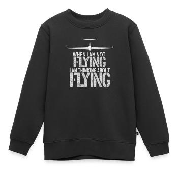 Segelflugzeug & fliegen - Kinder Premium Organic Sweatshirt - Schwarz - Vorne - AI Model Kid Female (0cm)