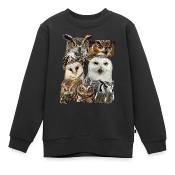 Rapaces nocturnes - Sweat Premium enfant bio - noir - Devant - AI Model Kid Female (0cm)