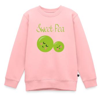 Pois de senteur - Sweat Premium enfant bio - rose - Devant - AI Model Kid Female (0cm)