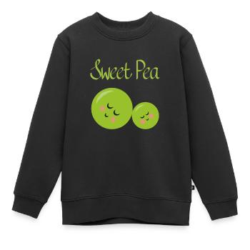 Pois de senteur - Sweat Premium enfant bio - noir - Devant - AI Model Kid Female (0cm)