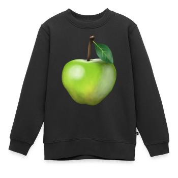 Grüner Apfel - Kinder Premium Organic Sweatshirt - Schwarz - Vorne - AI Model Kid Female (0cm)
