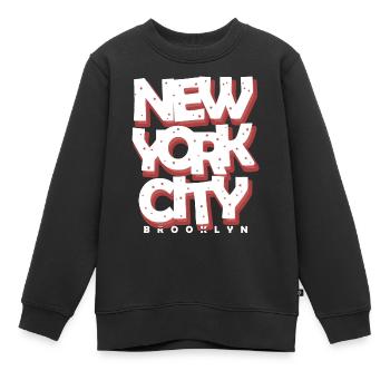 New York City Brooklyn Idee T-Shirt Design Geschenk - Kinder Premium Organic Sweatshirt - Schwarz - Vorne - AI Model Kid Female (0cm)