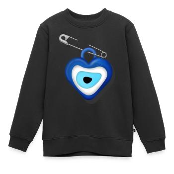 Nazar - Sweat Premium enfant bio - noir - Devant - AI Model Kid Female (0cm)