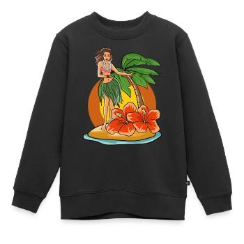 Hawaii Hula Girl - Sweat Premium enfant bio - noir - Devant - AI Model Kid Female (0cm)
