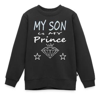 Mein Sohn ist mein Prinz mein Sohn ist wie Diamant - Kinder Premium Organic Sweatshirt - Schwarz - Vorne - AI Model Kid Female (0cm)
