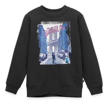 HIVER À BROOKLYN - Sweat Premium enfant bio - noir - Devant - AI Model Kid Female (0cm)
