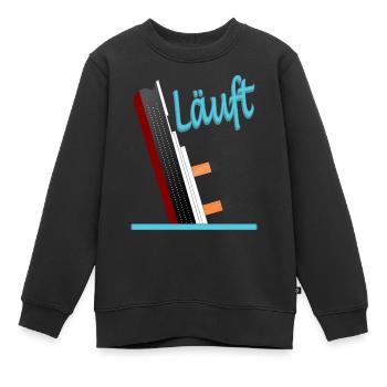 Läuft-Titanic-Version 1 - Kinder Premium Organic Sweatshirt - Schwarz - Vorne - AI Model Kid Female (0cm)