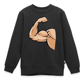 biceps muscle - Sweat Premium enfant bio - noir - Devant - AI Model Kid Female (0cm)