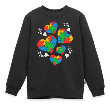 Conscience de l’autisme - Sweat Premium enfant bio - noir - Devant - AI Model Kid Female (0cm)