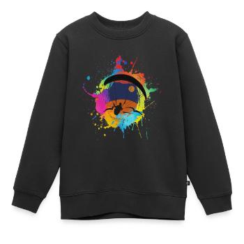 Paragliding Gleitschirm geschenk Paragliding - Kinder Premium Organic Sweatshirt - Schwarz - Vorne - AI Model Kid Female (0cm)
