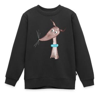 Kleiner Windhund - Kinder Premium Organic Sweatshirt - Schwarz - Vorne - AI Model Kid Female (0cm)